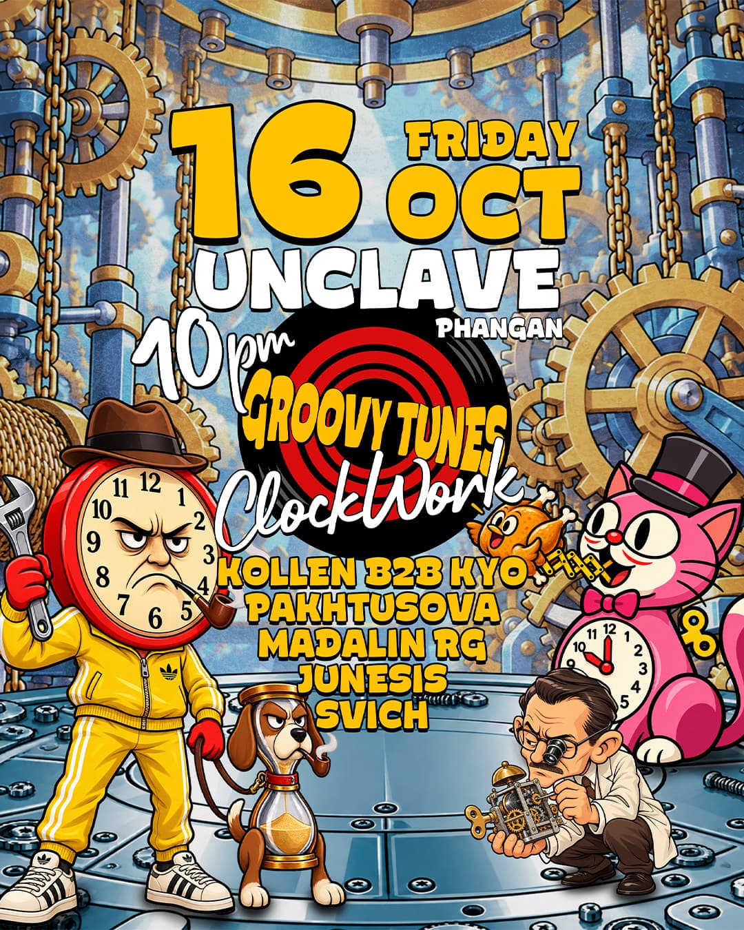 Groovy Tunes: ClockWork flyer