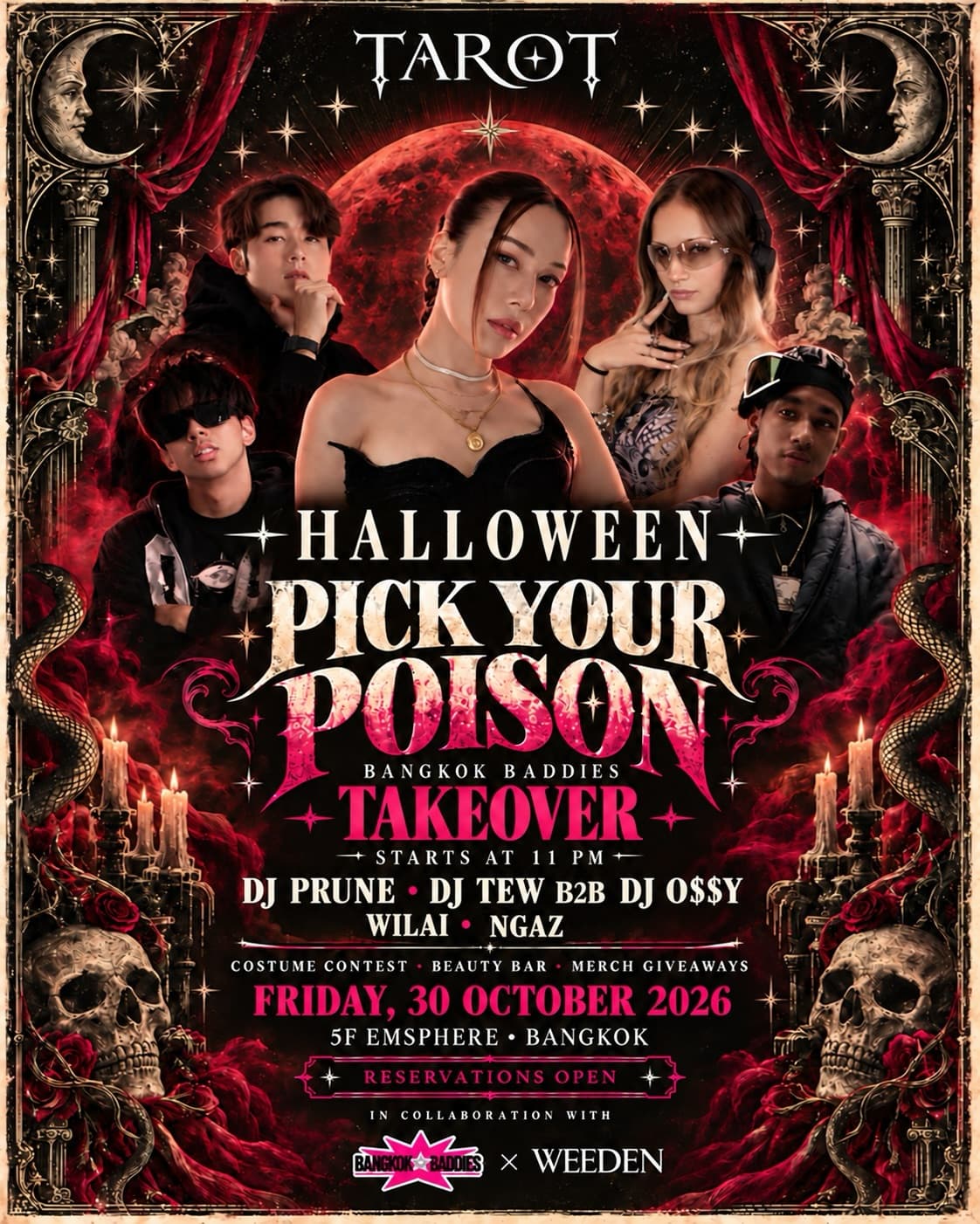 Bangkok Baddies Halloween at TAROT flyer