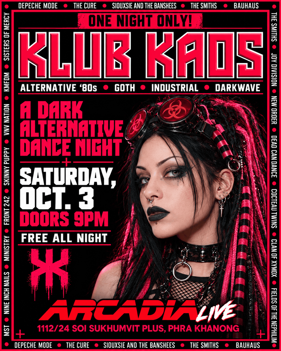 Klub Kaos - Dark 80's, Goth, Industrial, Darkwave, Alternative flyer
