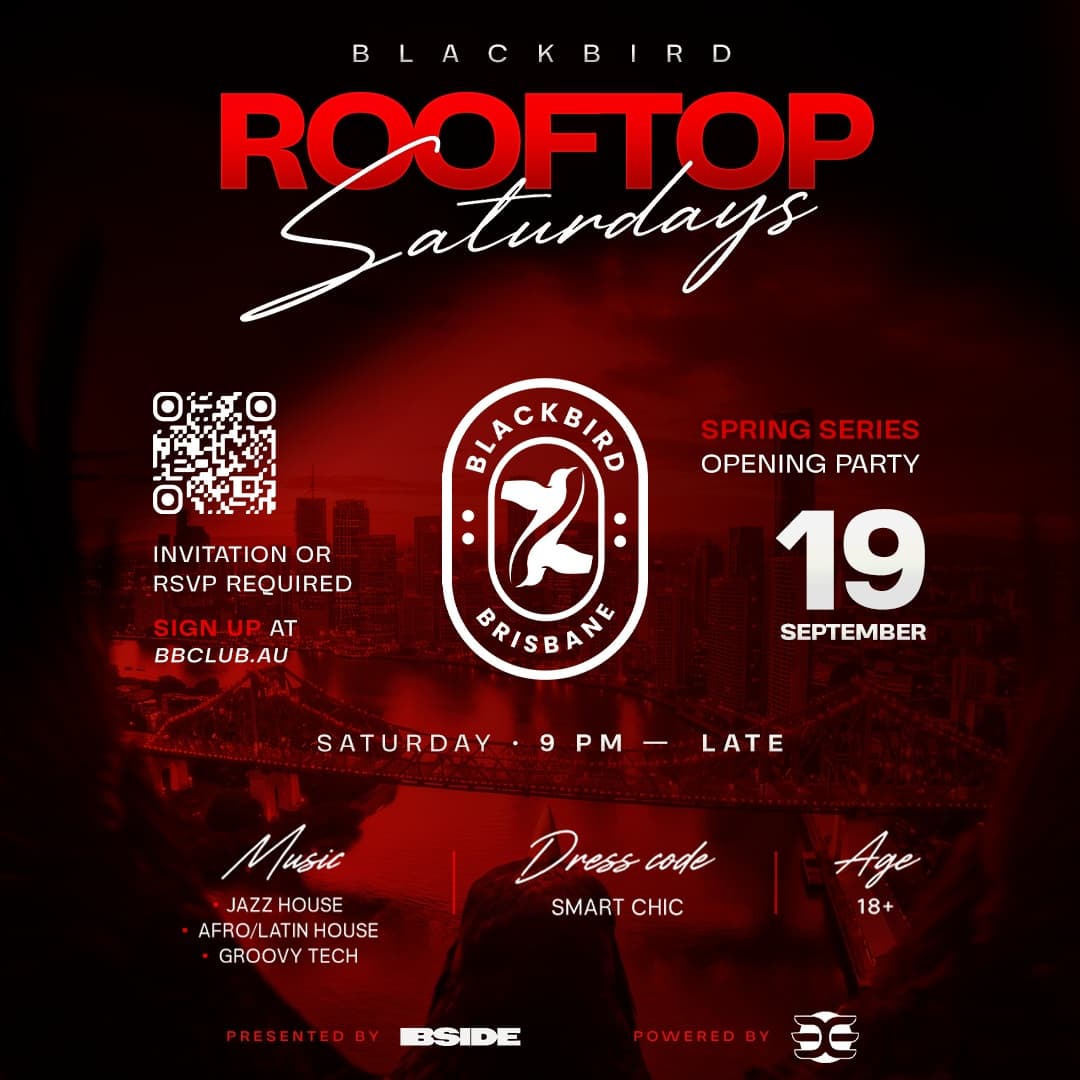 Blackbird Rooftop Saturdays - Spring Series Opening Night flyer