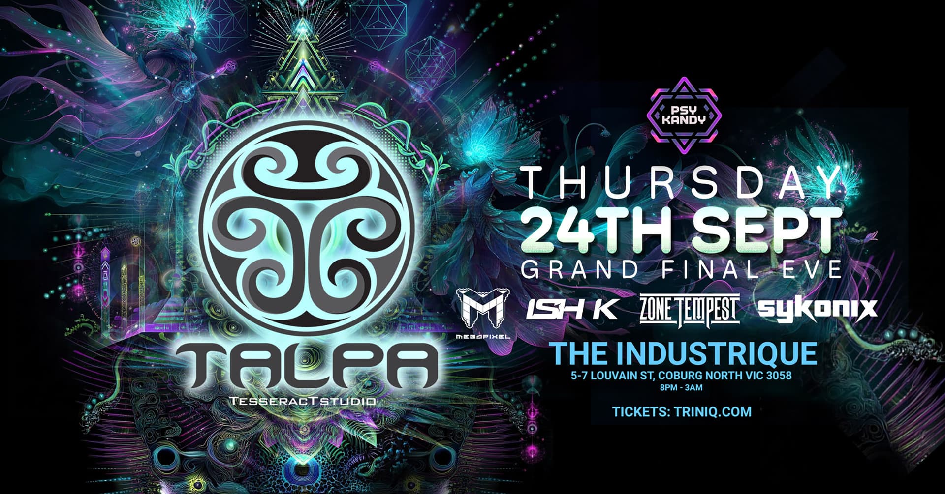 Psy Kandy Presents TALPA (TesseracTstudio) flyer