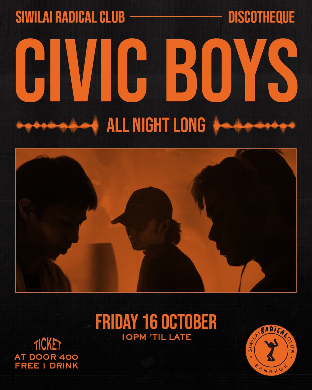 All Night Long with CIVIC BOYS flyer