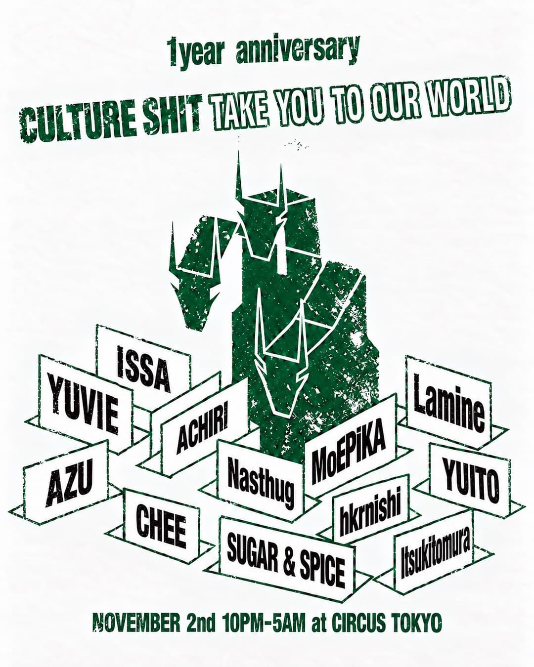 CULTURE SHIT RECORDS VOL.4 1 YEAR ANNIVERSARY flyer