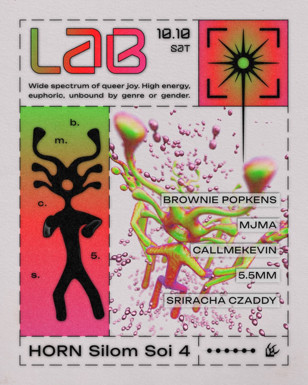 LAB: Brownie Popkens / MJMA / 5.5MM / CallMeKevin / Sriracha Czaddy flyer