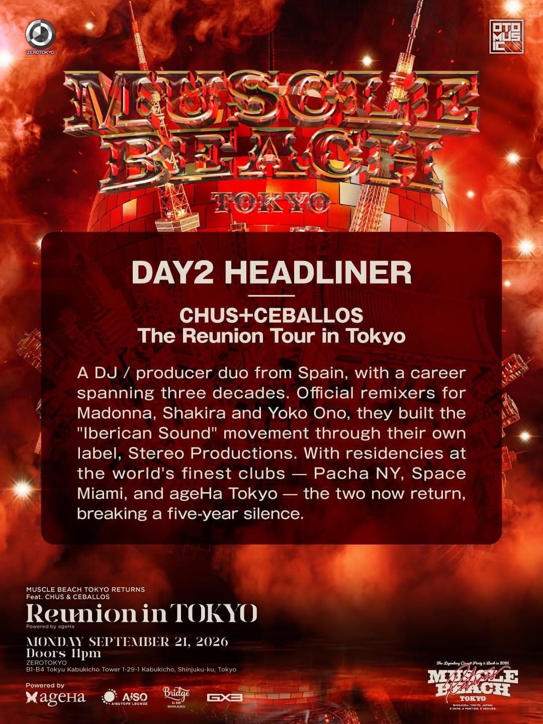 Muscle Beach Tokyo Returns - Main Party flyer - image 3 of 4