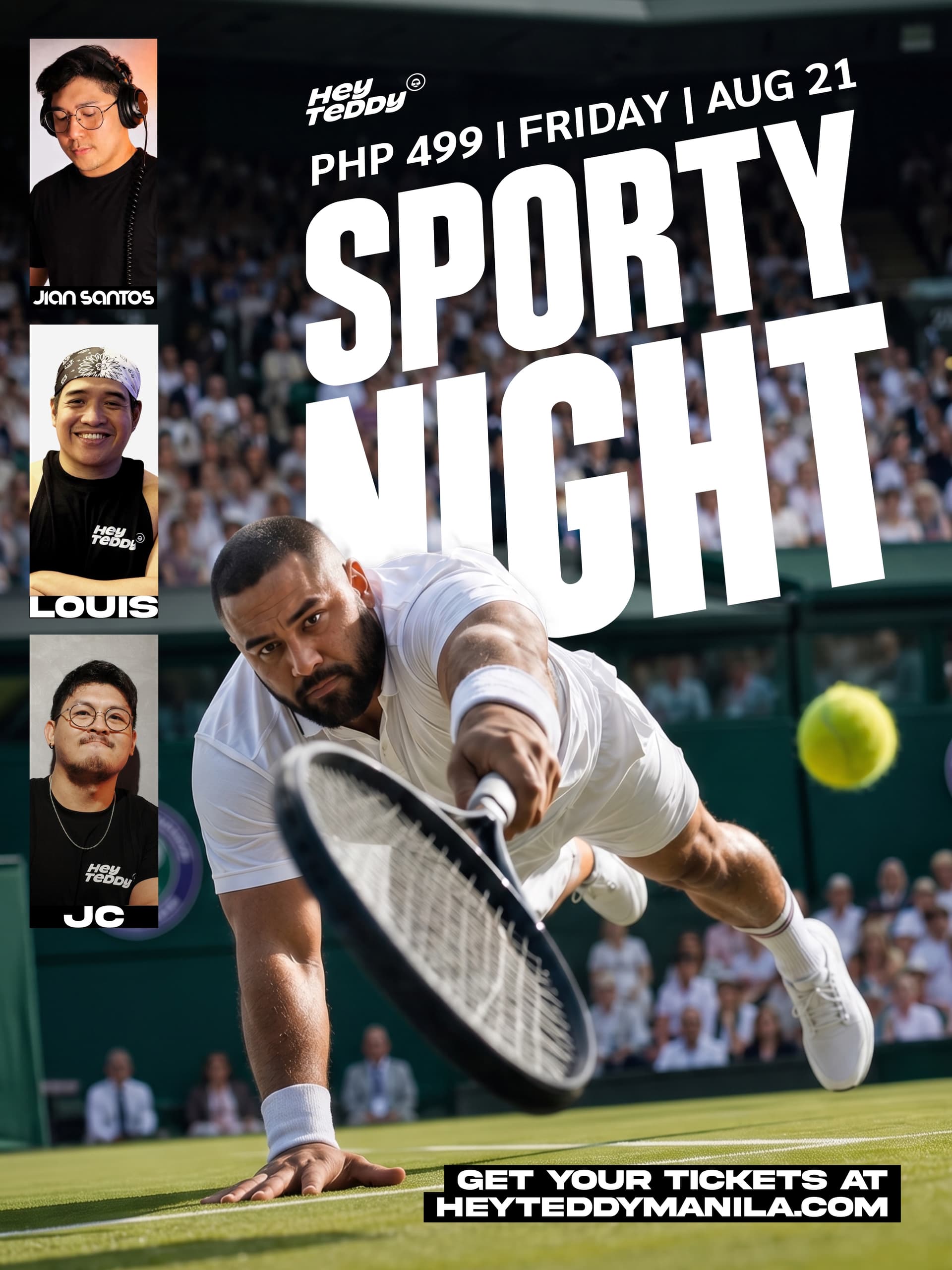 Sporty Night at Hey Teddy flyer