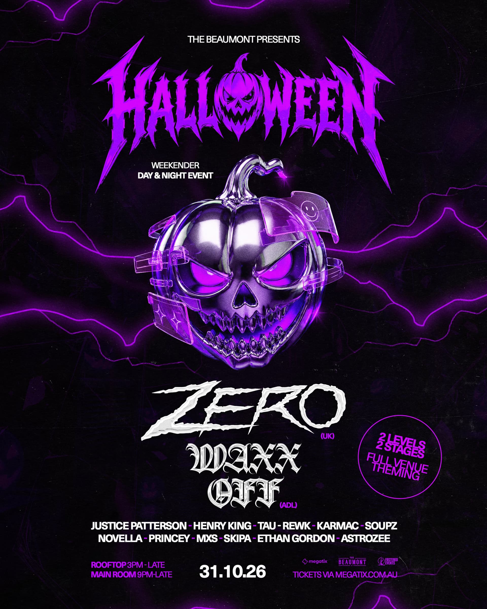 HALLOWEEN with ZERO (UK) & WAXX OFF flyer