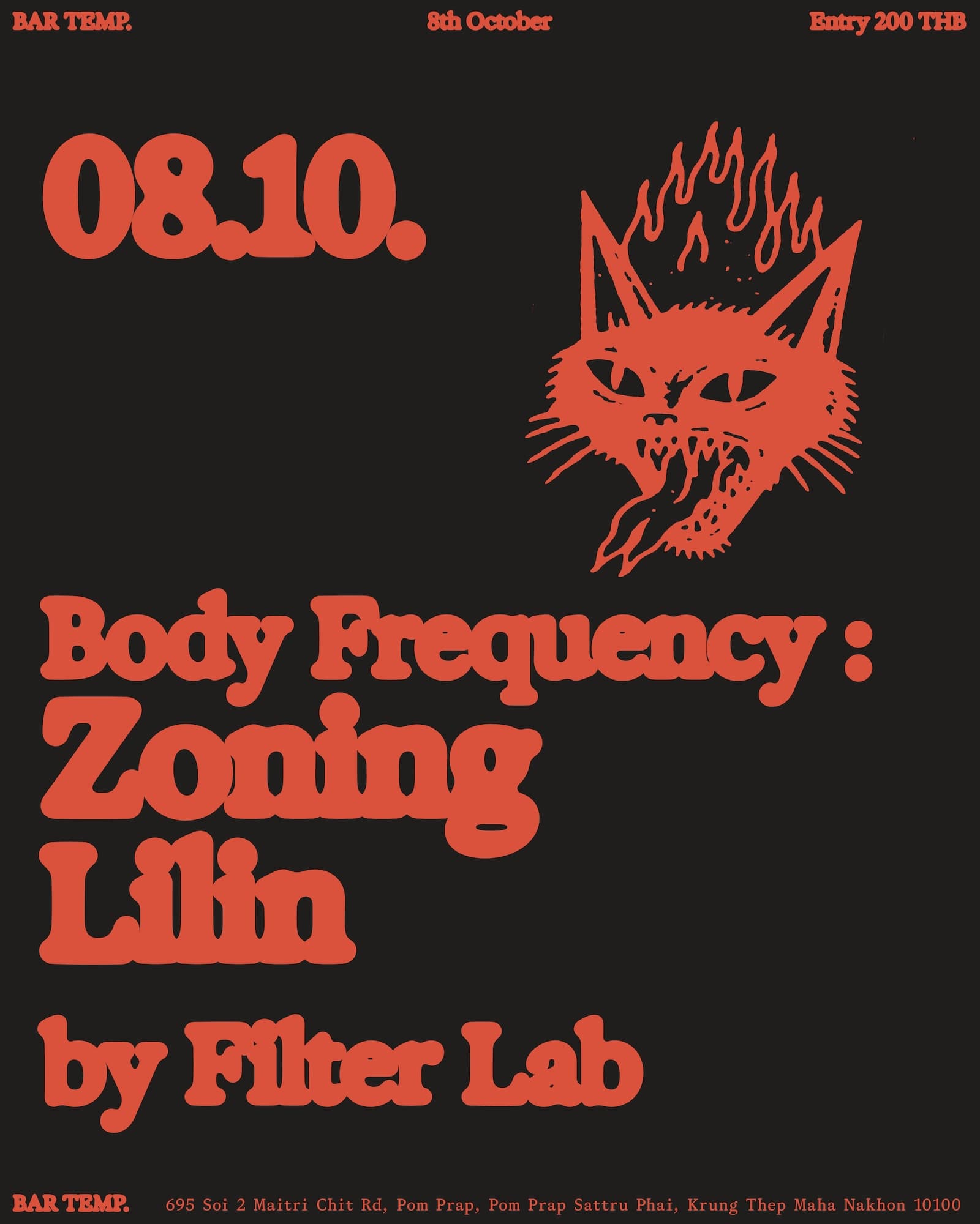 Body Frequency: Zoning, Lilin by Filter Lab flyer