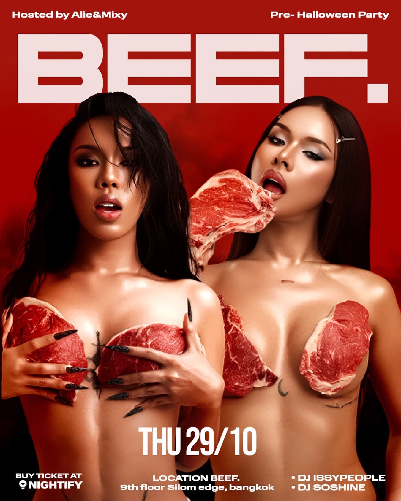 BEEF: Alie & Mixy - Pre-Halloween Party flyer