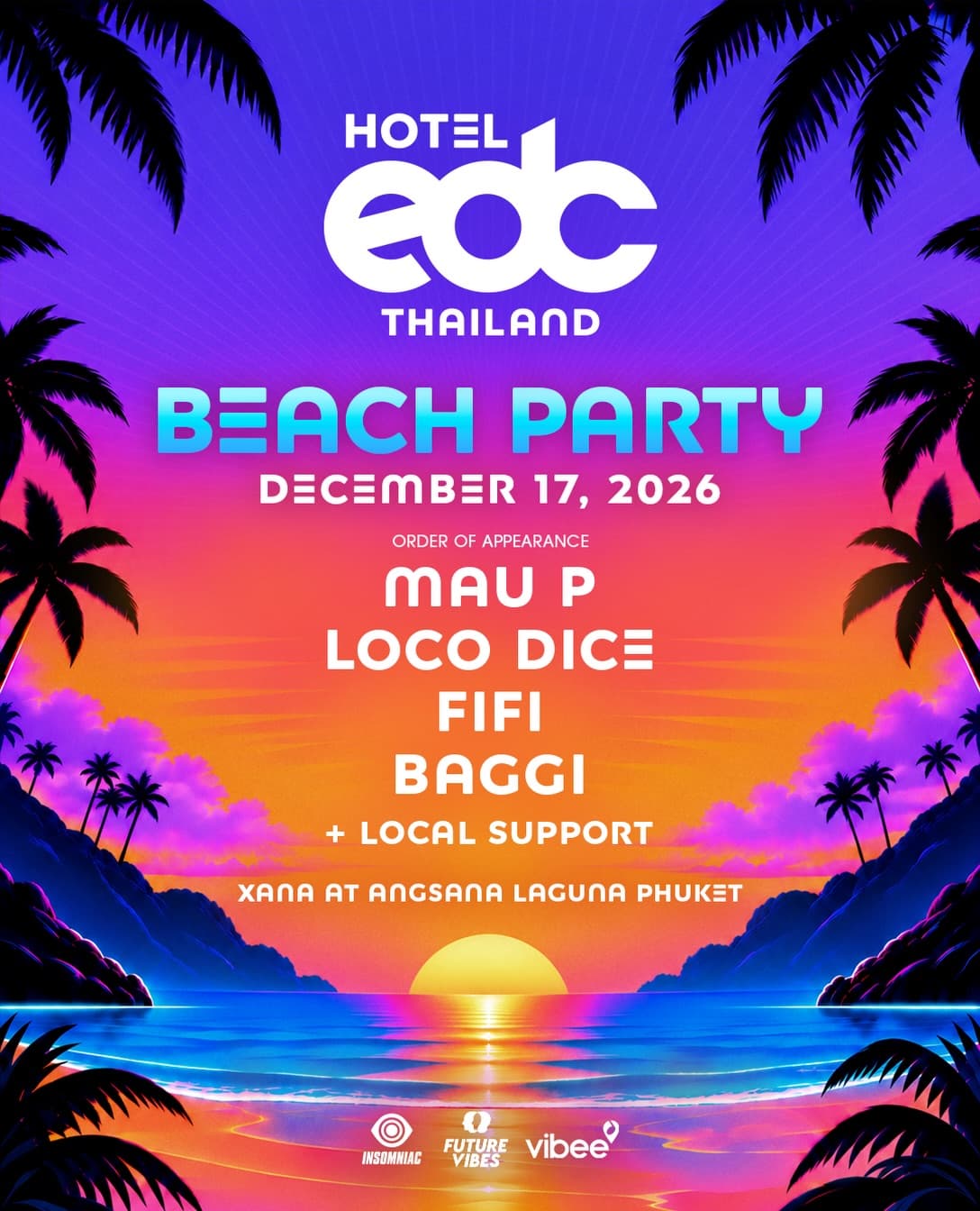 EDC THAILAND DEC 2026 | HOTEL EDC BEACH PARTY PASS flyer