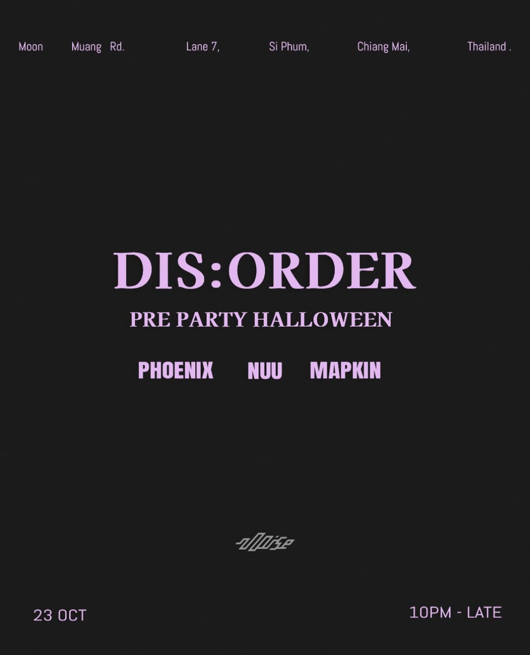 DIS:ORDER Halloween Pre-Party flyer