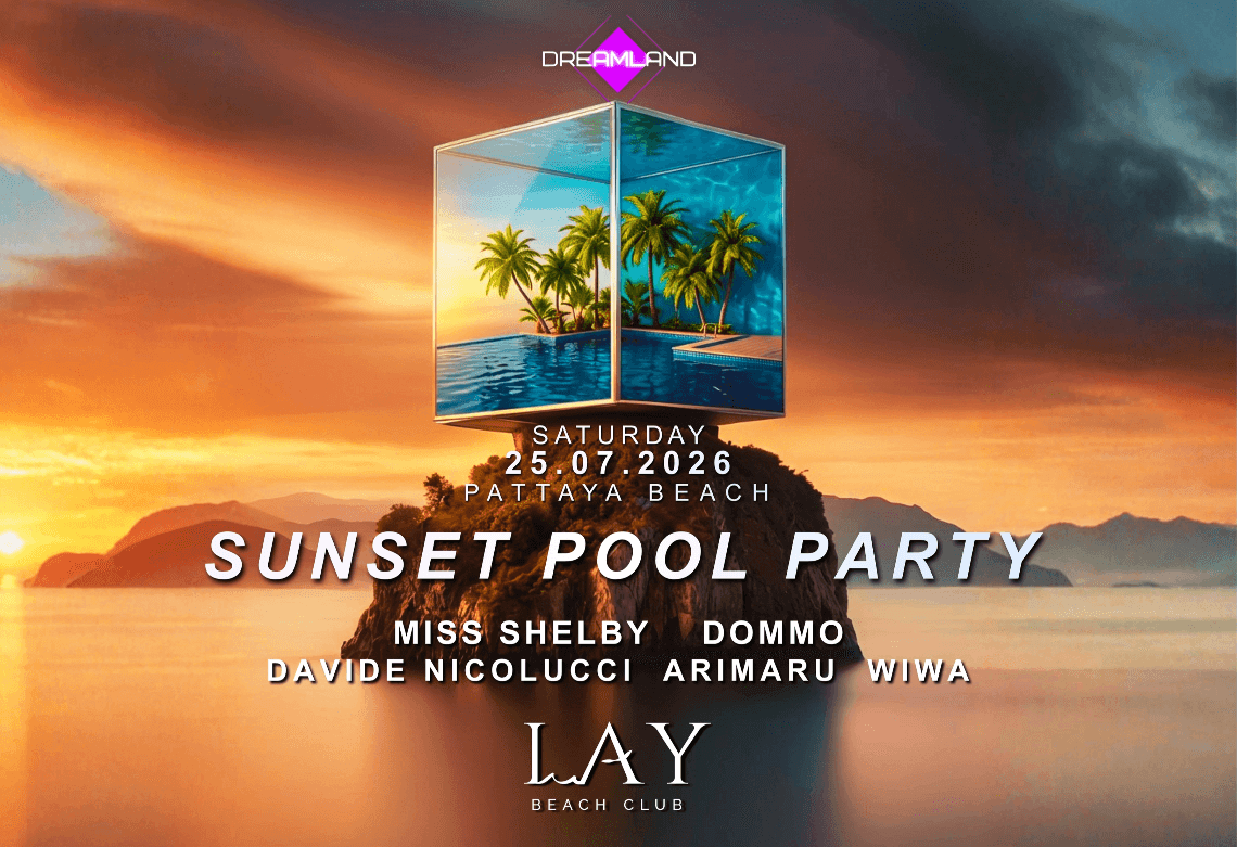 DREAMLAND Techno & House Sunset Pool Party flyer