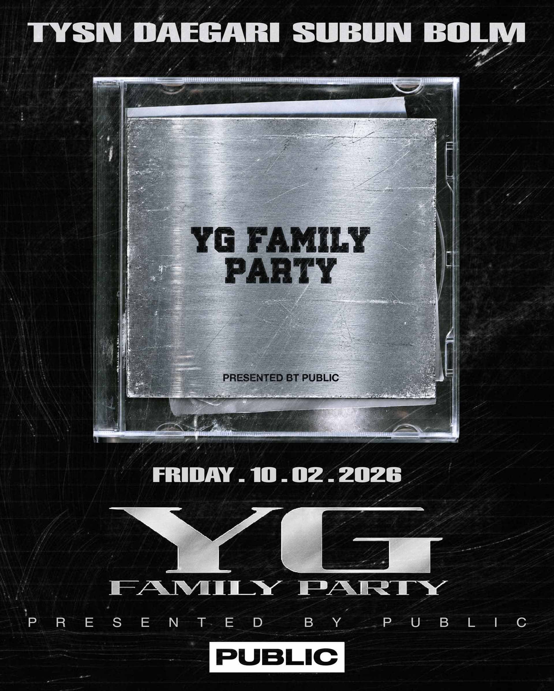 YG FAMILY PARTY BY PUBLIC flyer