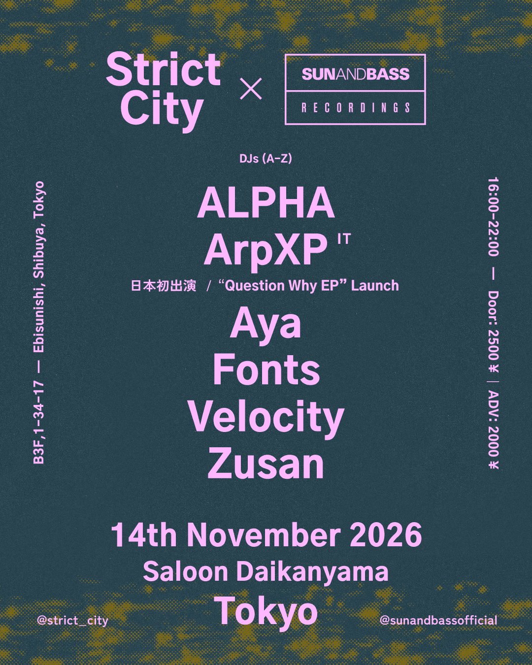 Strict City × SUN AND BASS flyer