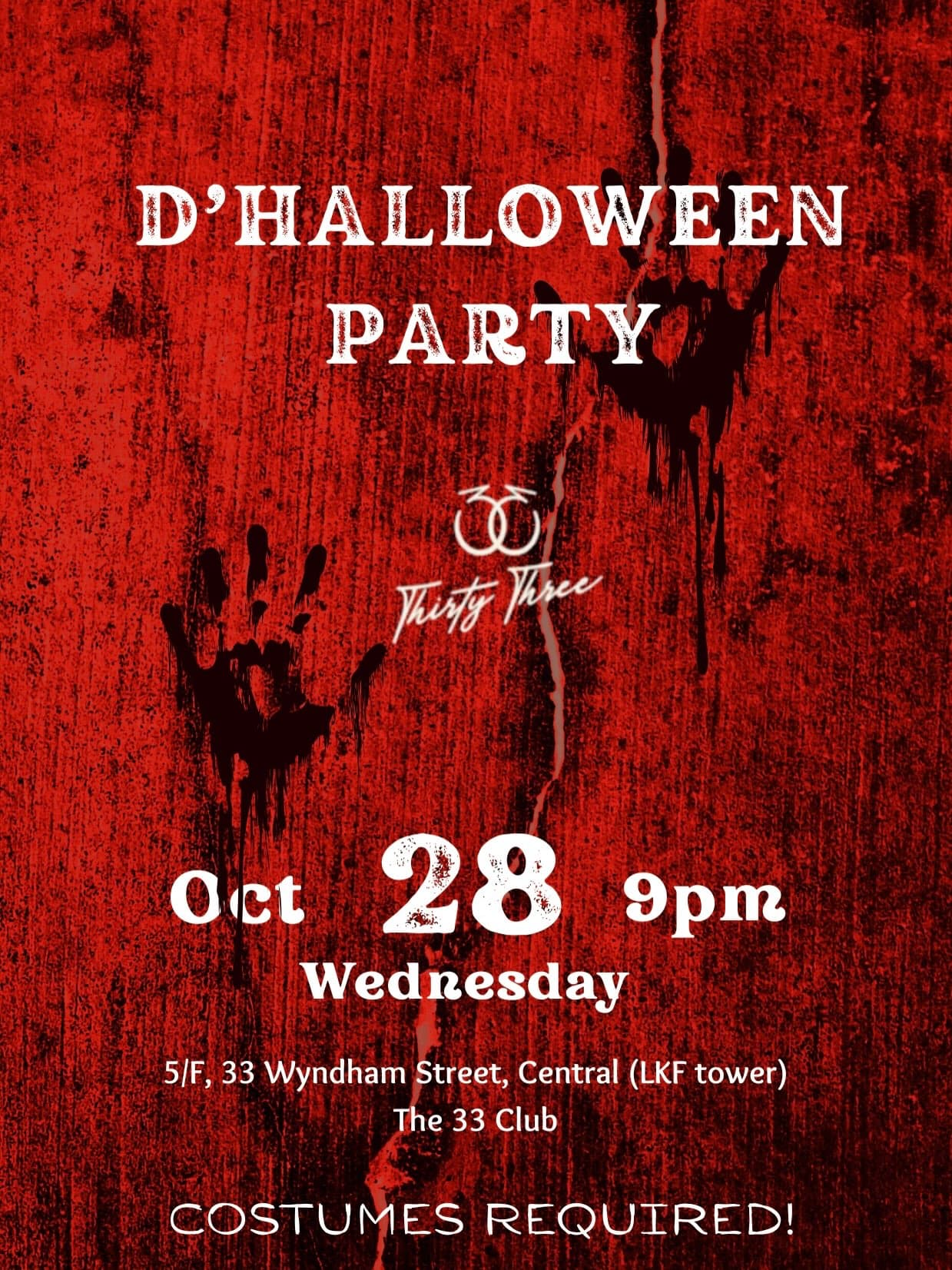 D'Halloween costume party flyer