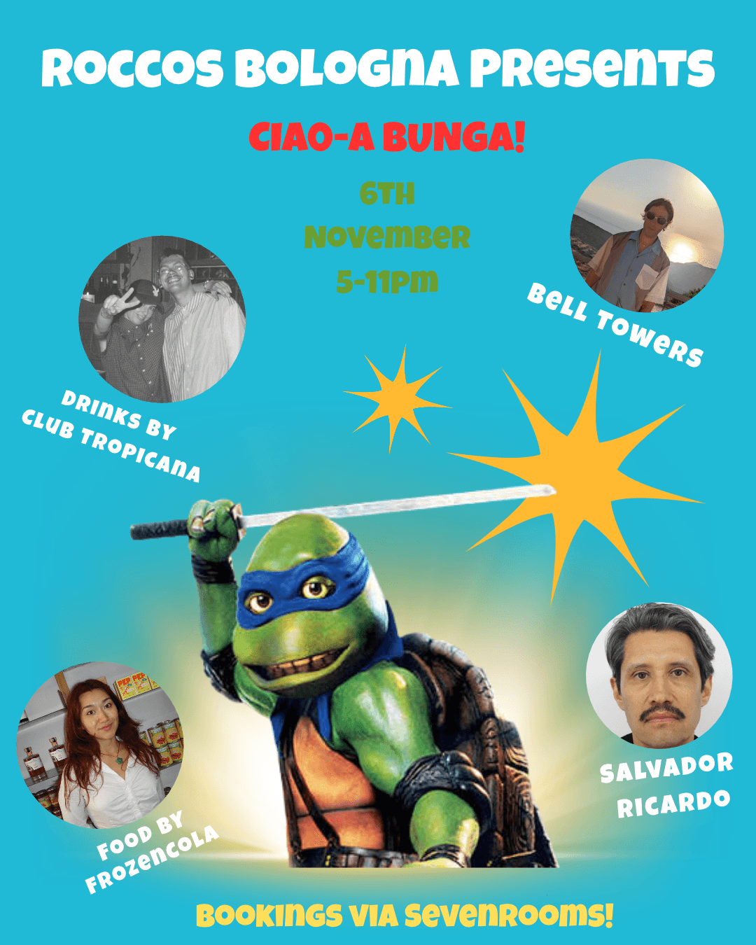 Ciao-A-Bunga with Bell Towers, Salvador Ricardo flyer