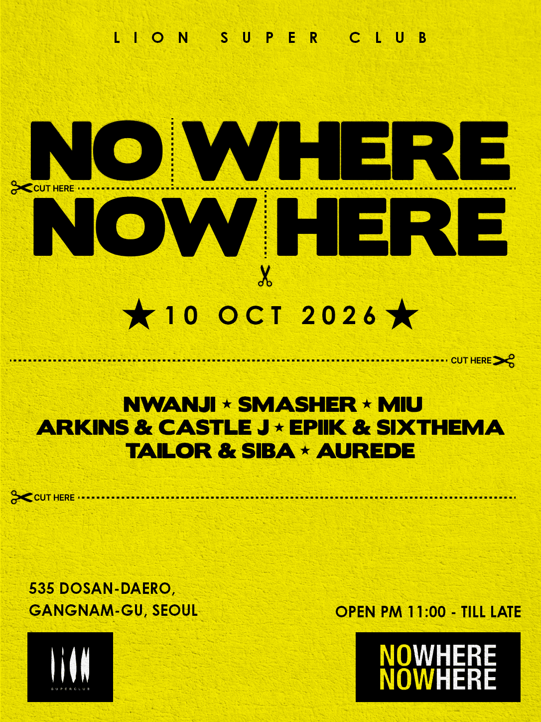 DOMESTIC CALLING: NO WHERE NOW HERE flyer