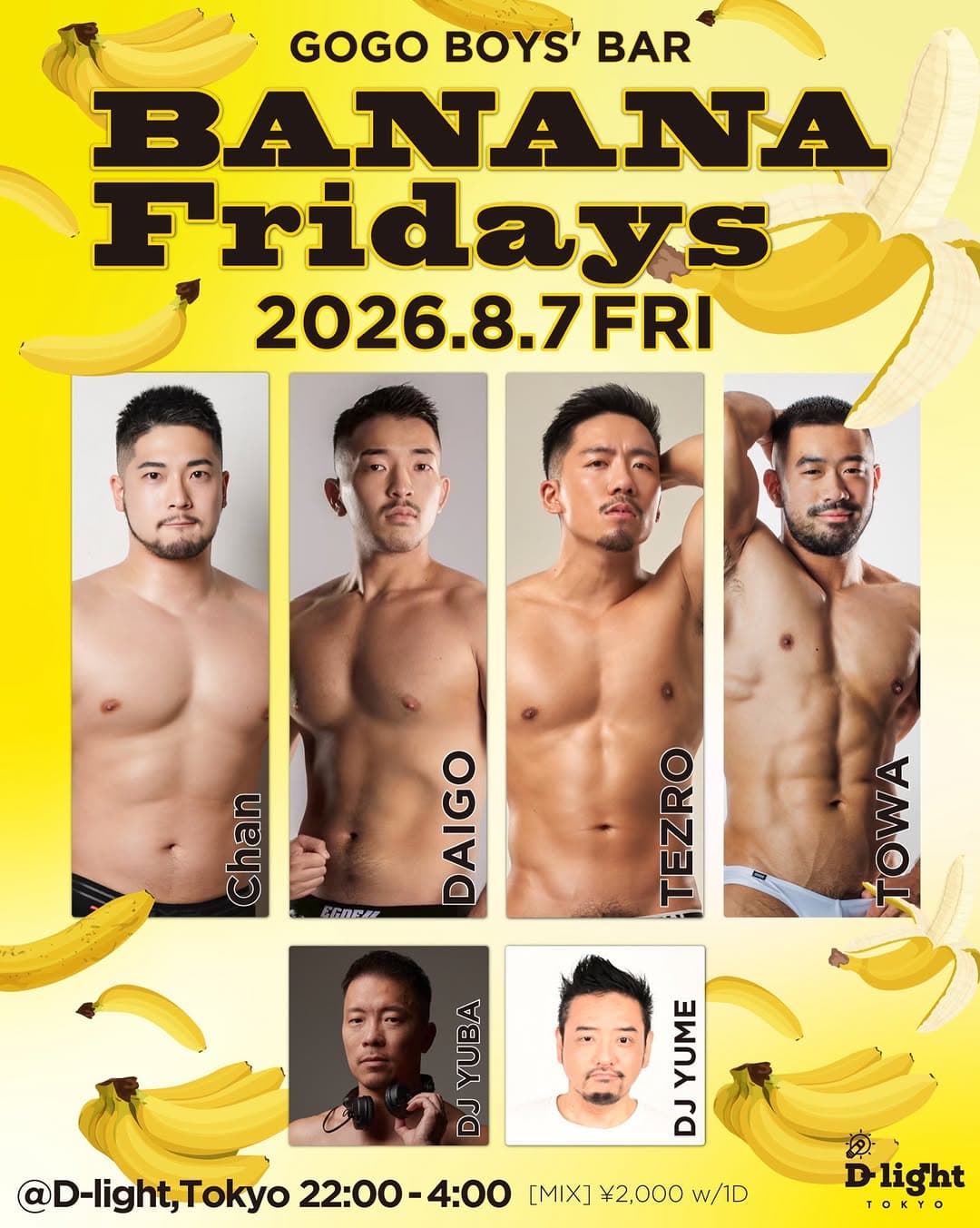 BANANA Fridays at GOGO BOYS' BAR flyer