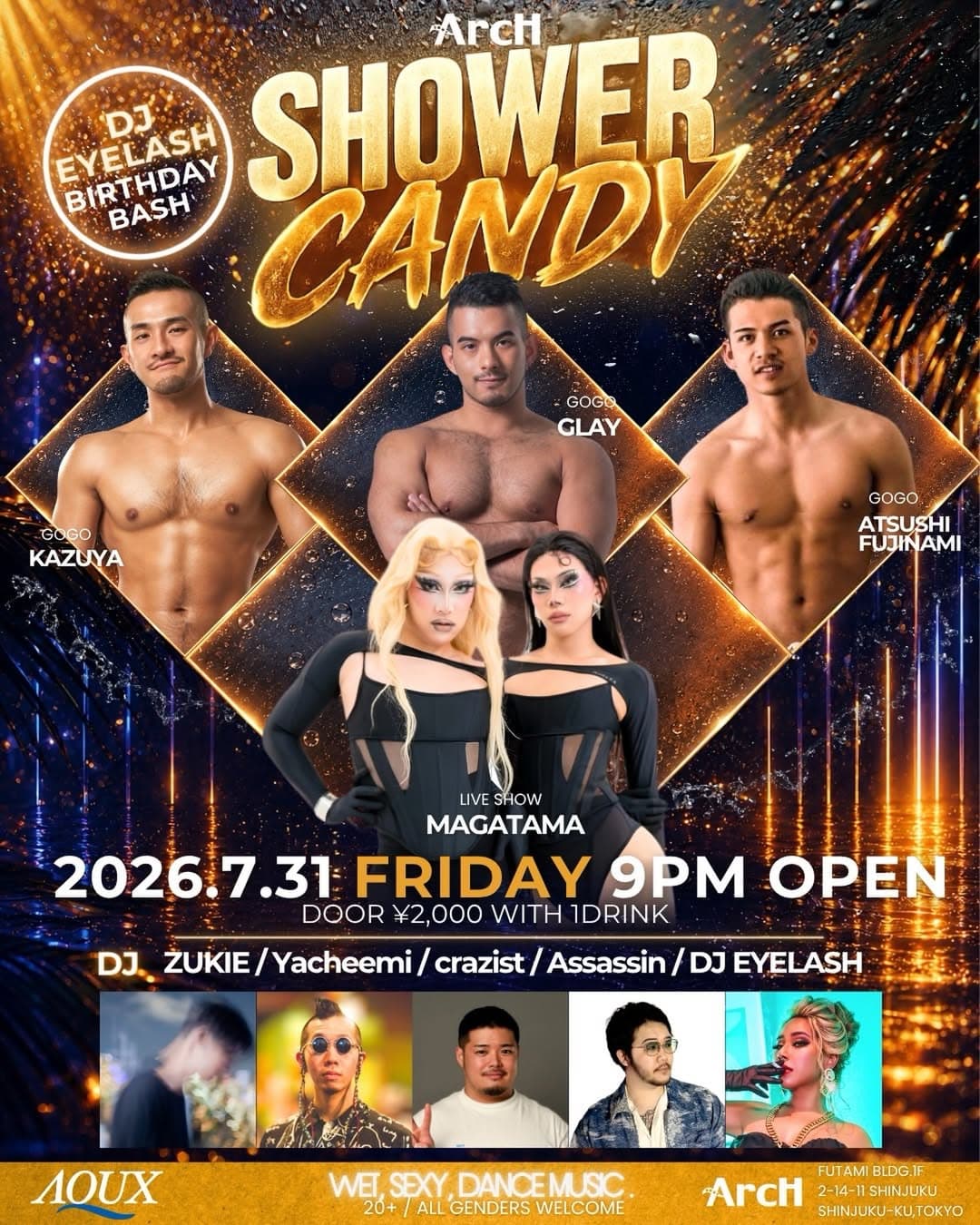 SHOWER CANDY - DJ EYELASH's B-DAY BASH flyer