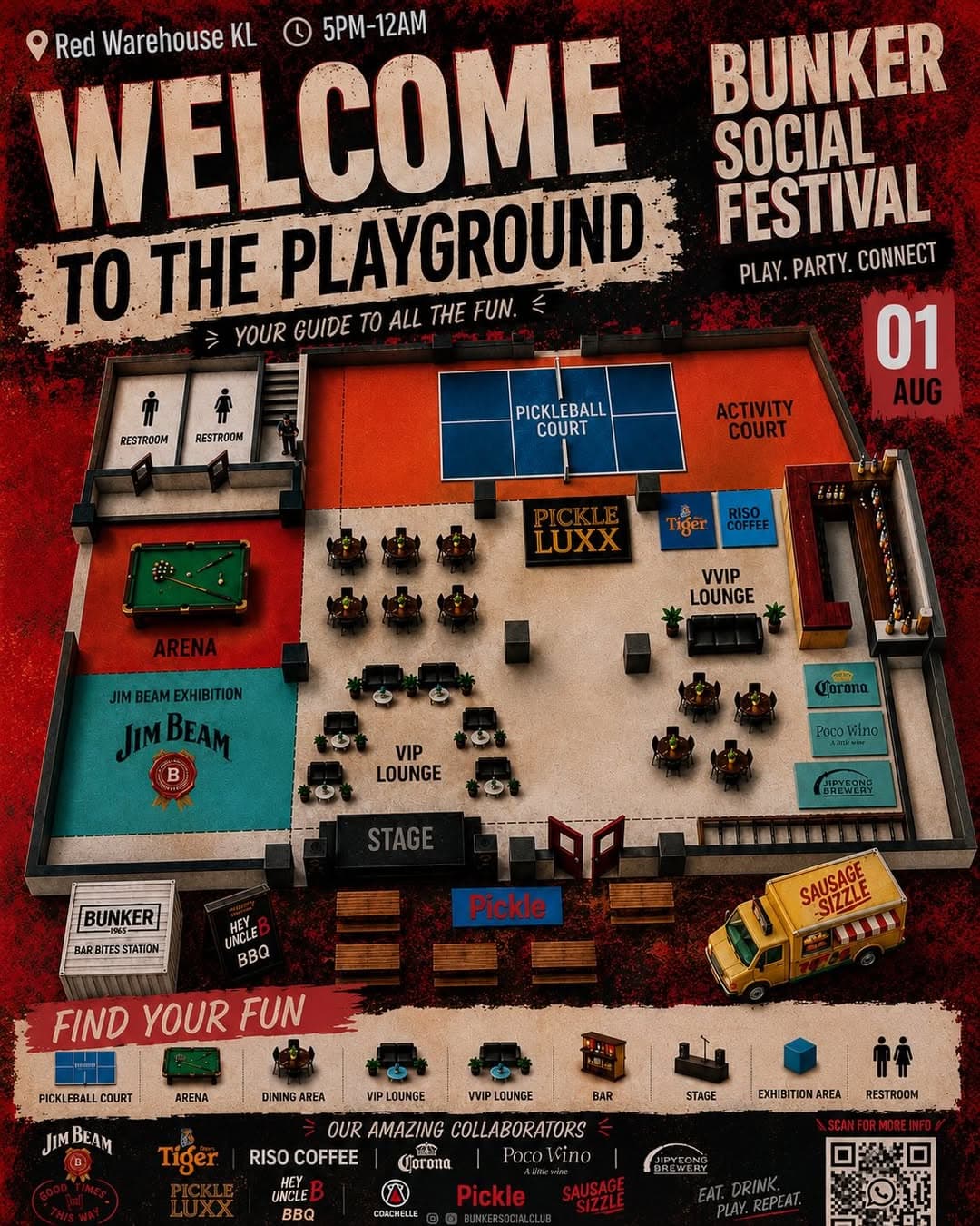 Bunker social festival flyer