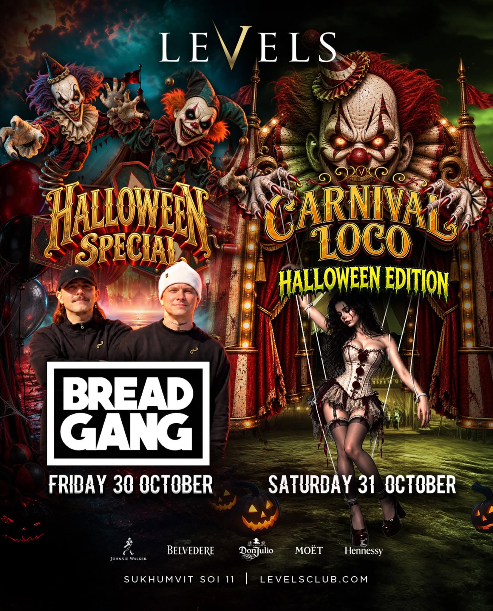 Levels Halloween flyer