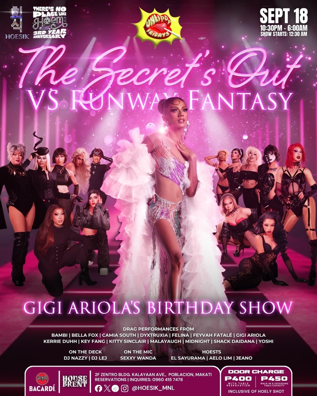 THE SECRET'S OUT: VS RUNWAY FANTASY flyer