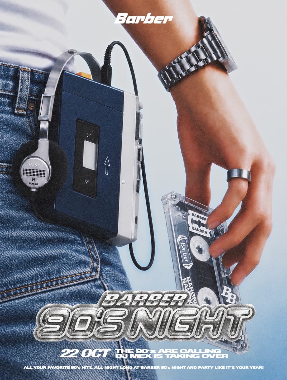 BARBER 90's Night flyer