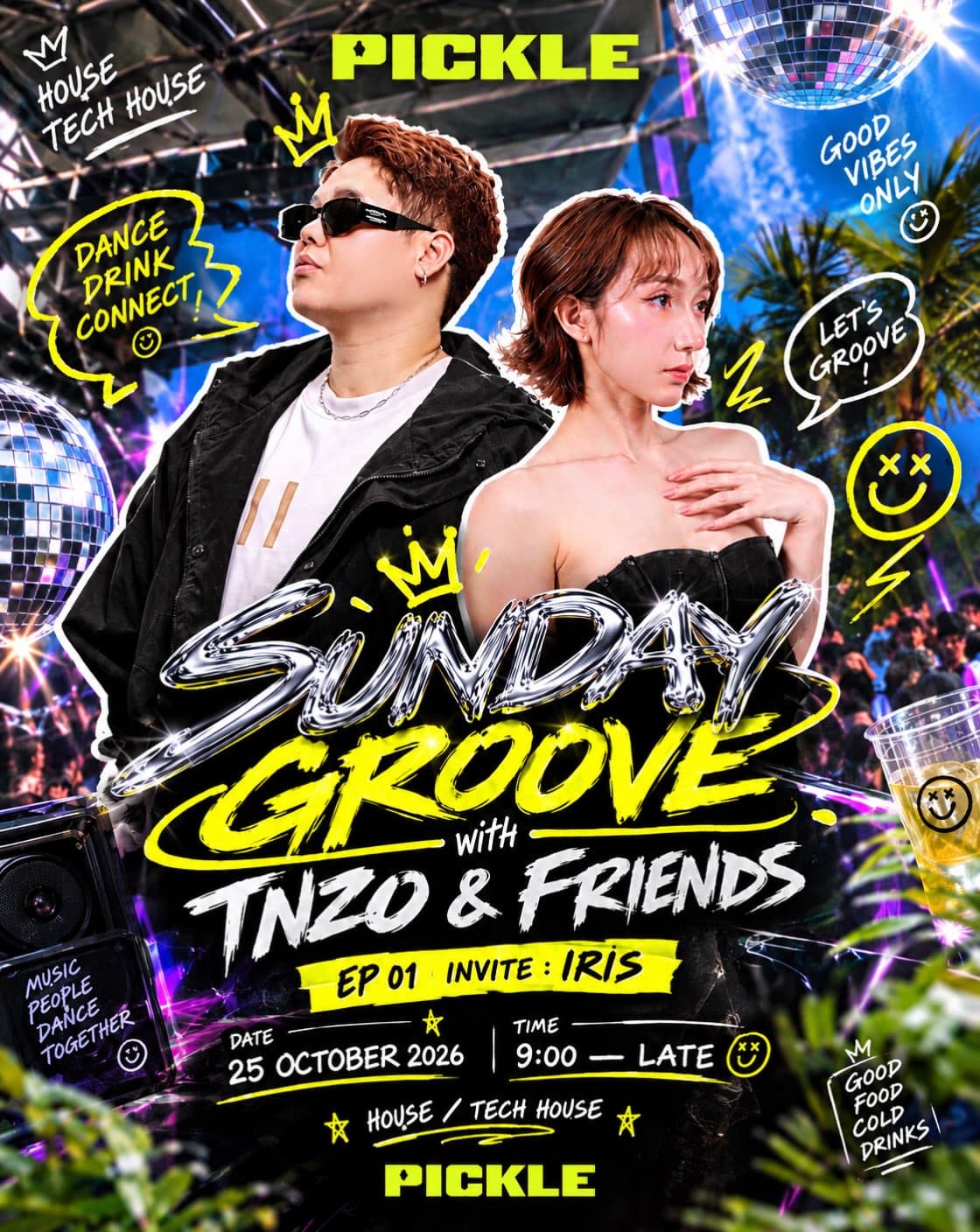 SUNDAY GROOVE with TNZO & FRIENDS - EP 01 INVITE: IRIS flyer