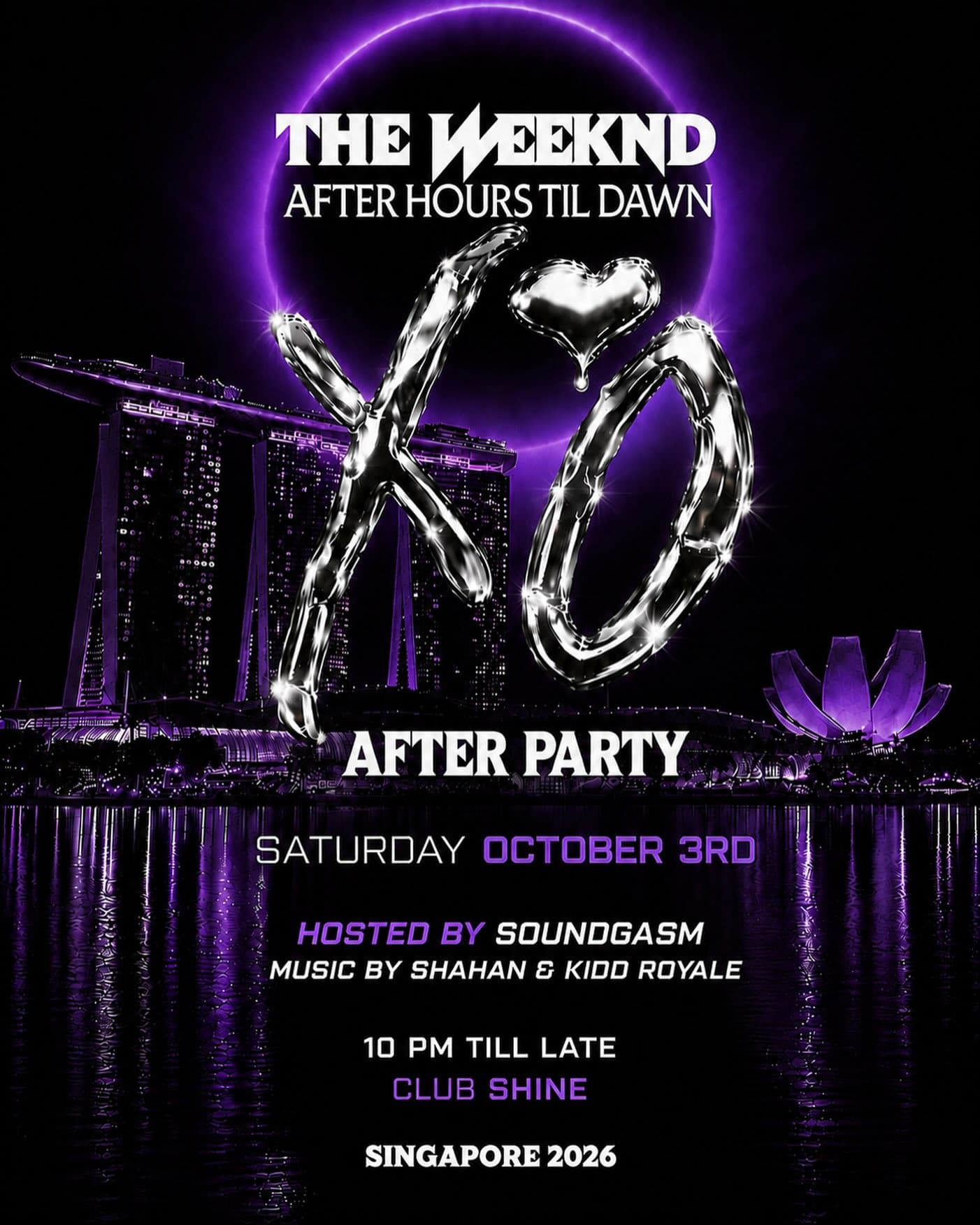 THE WEEKND: AFTER HOURS TIL DAWN - XO AFTER PARTY flyer