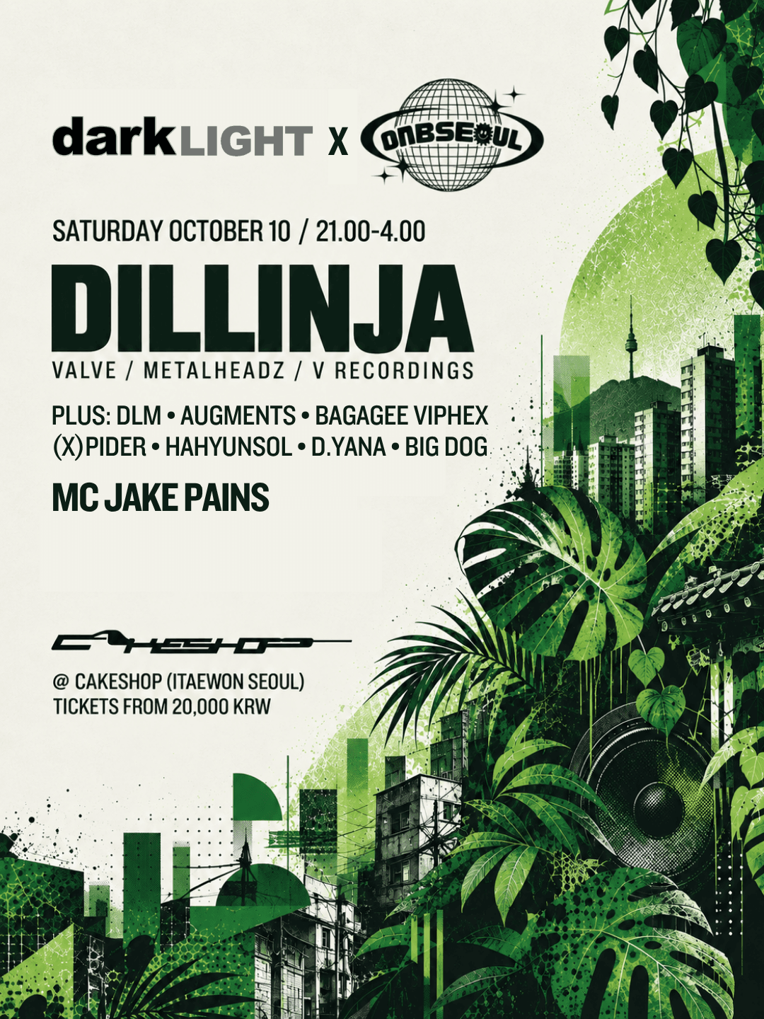Darklight x DNBSeoul: Dillinja flyer