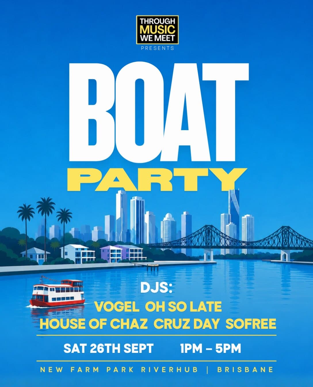 BOAT PARTY 26/09/26 flyer