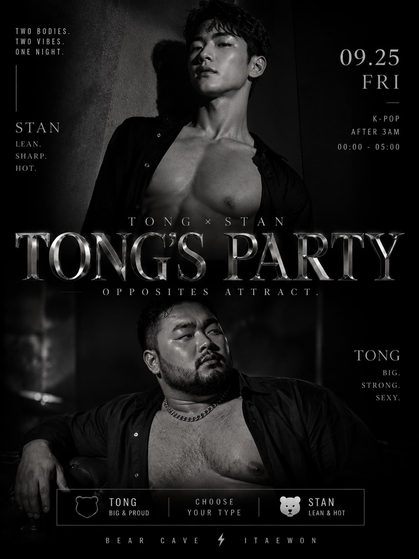 TONG'S PARTY โ OPPOSITES ATTRACT flyer