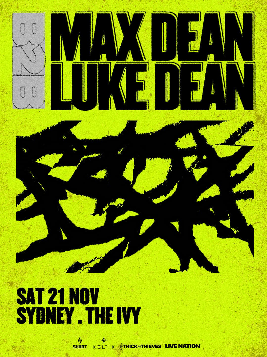Max Dean B2B Luke Dean flyer