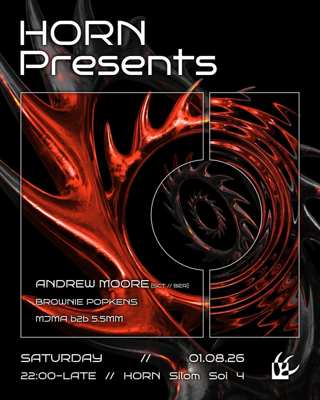 HORN Presents Andrew Moore flyer - image 6 of 6
