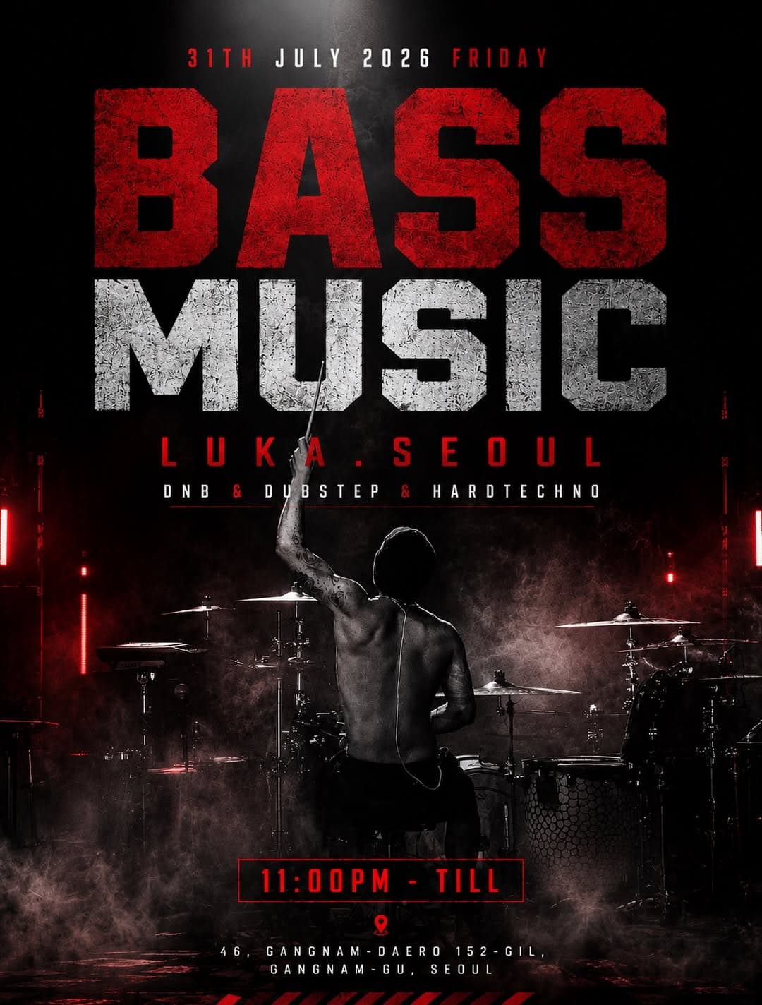 Bass Music Night at Luka Seoul flyer