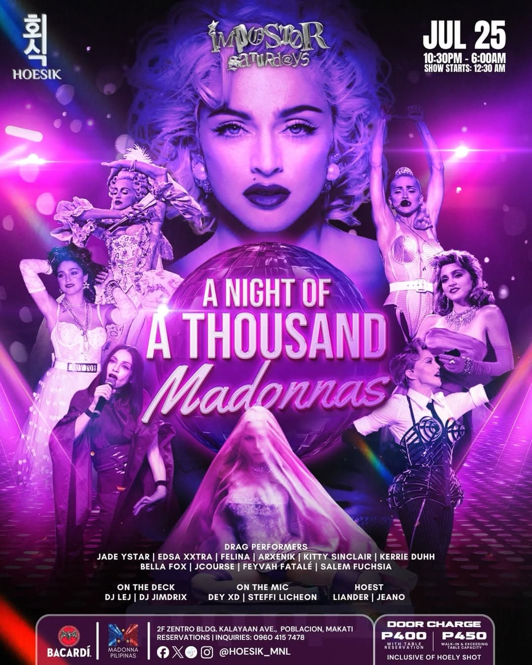 A Night of a Thousand Madonnas flyer