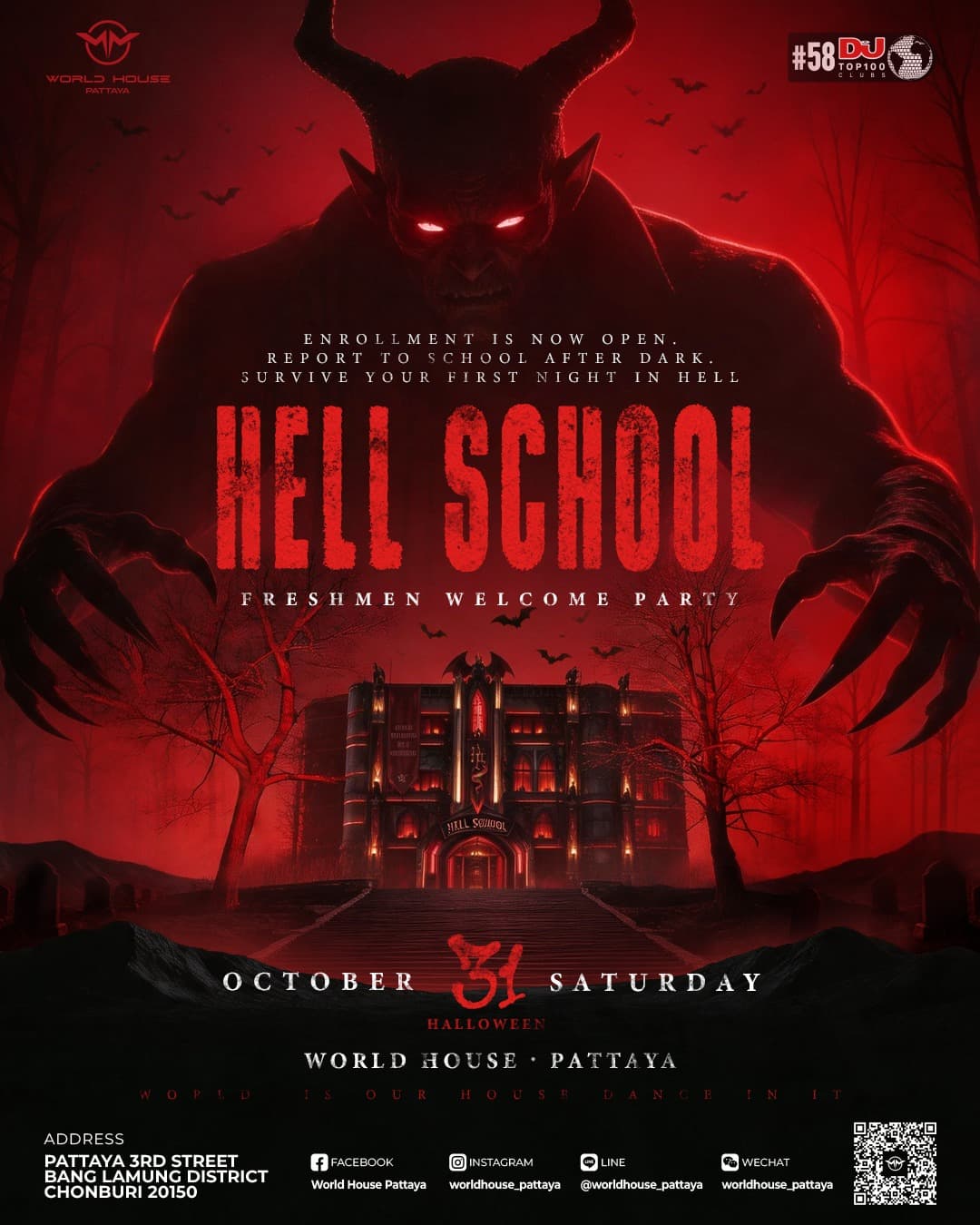 HELL SCHOOL - Freshmen Welcome Party flyer