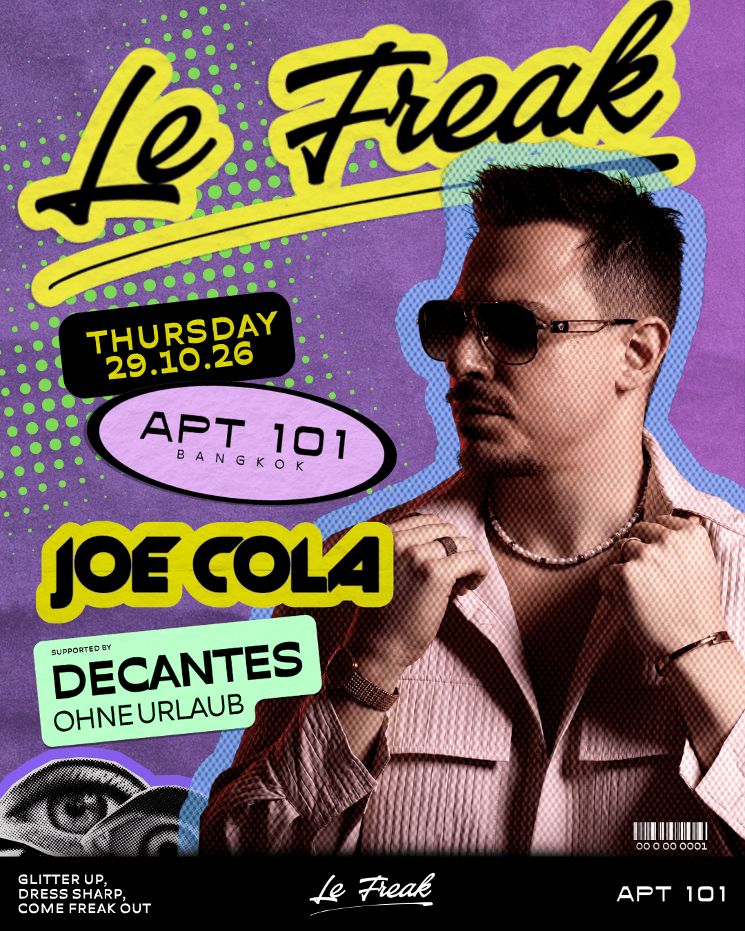 LE FREAK: JOE COLA flyer