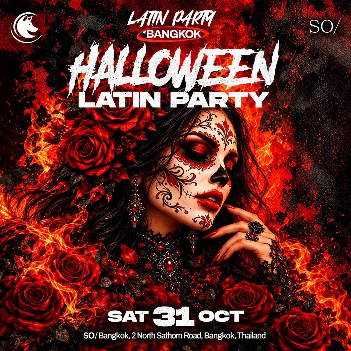 Halloween Latin Party flyer