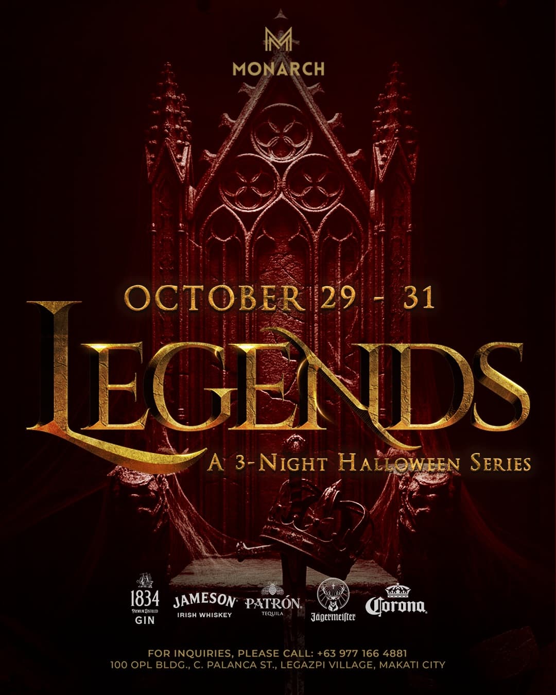 LEGENDS: A 3-Night Halloween Series at Monarch flyer