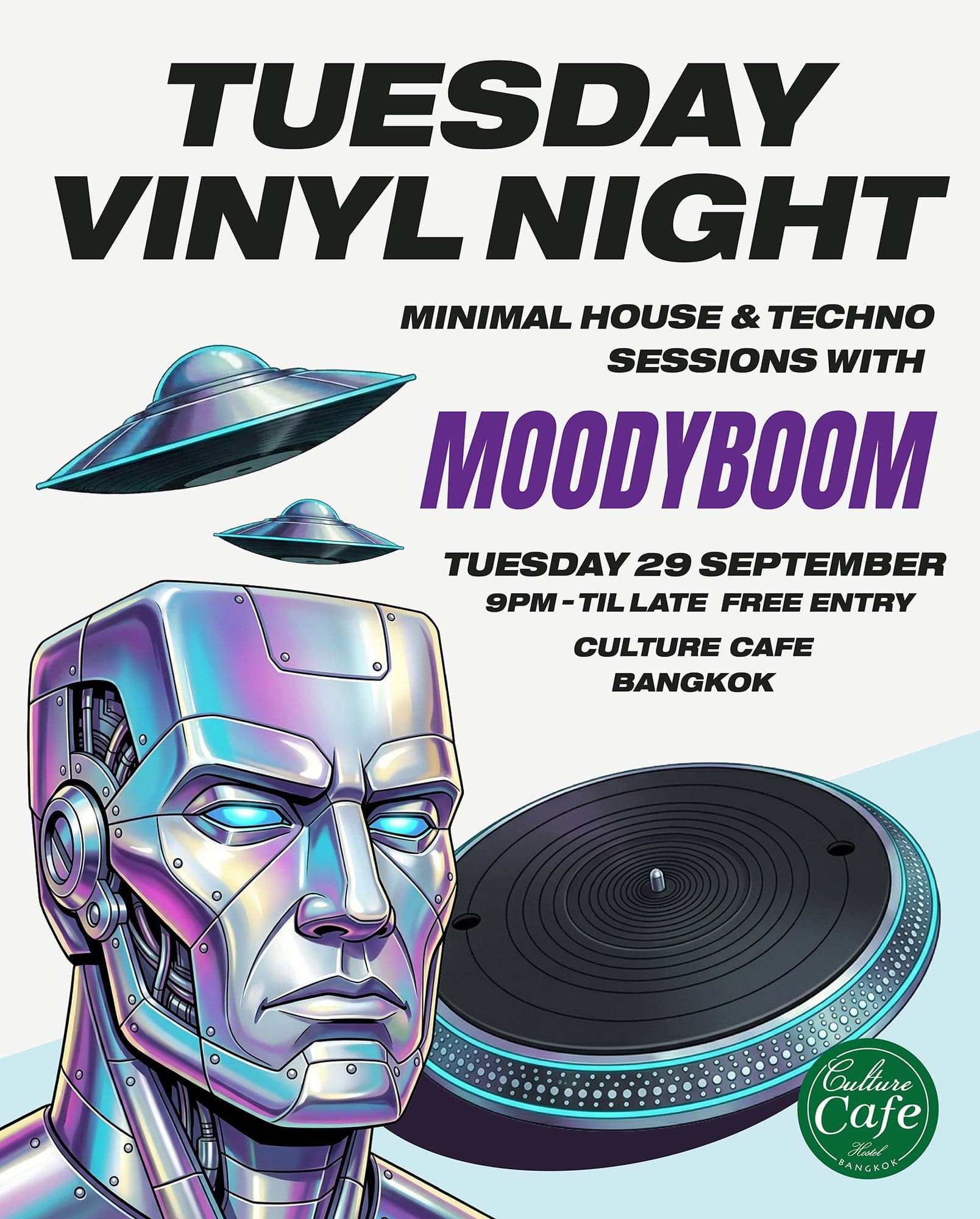 Bangkok Vinyl Minimal & Techno Sessions with MOODYBOOM flyer
