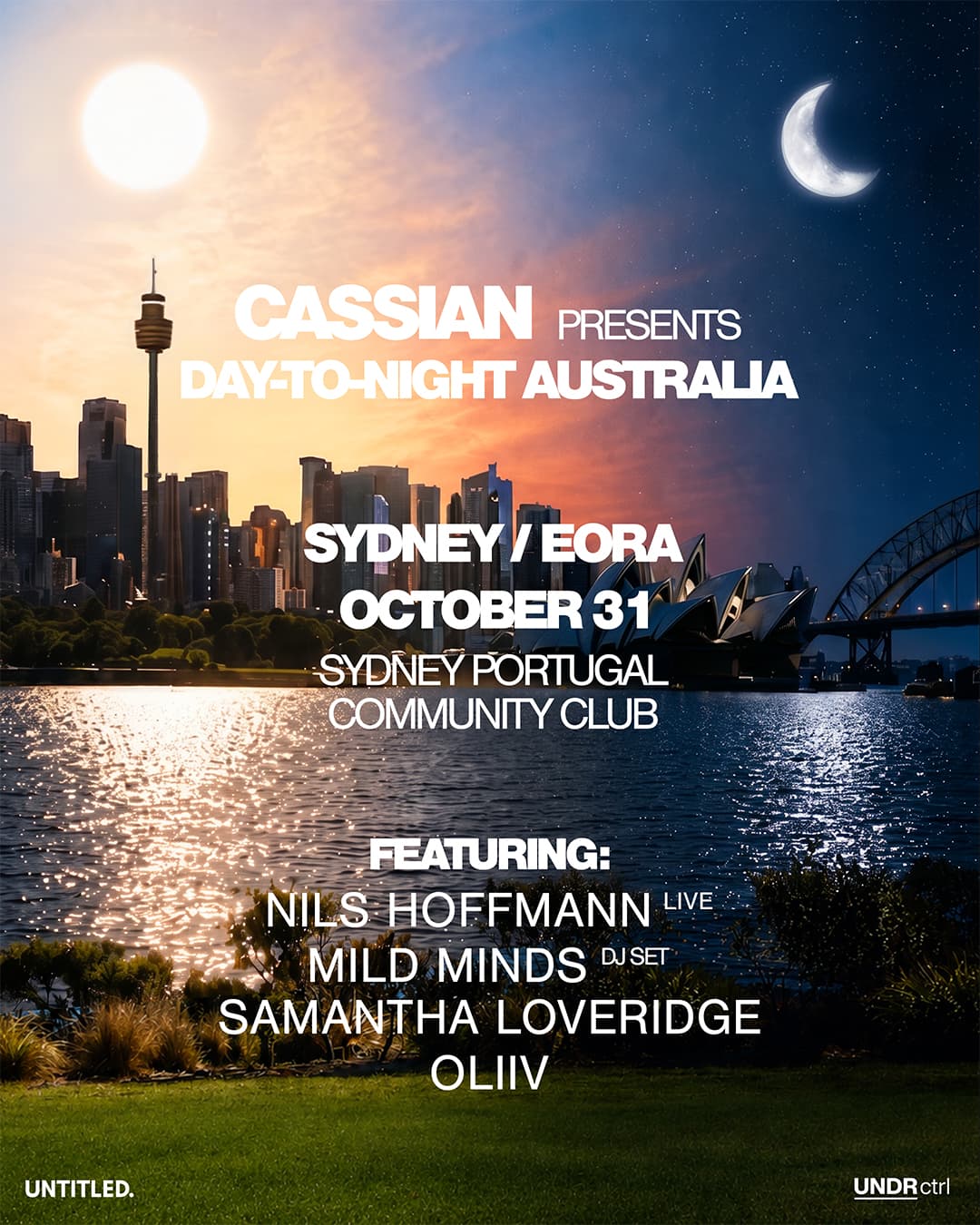 Cassian presents Day-To-Night Australia flyer