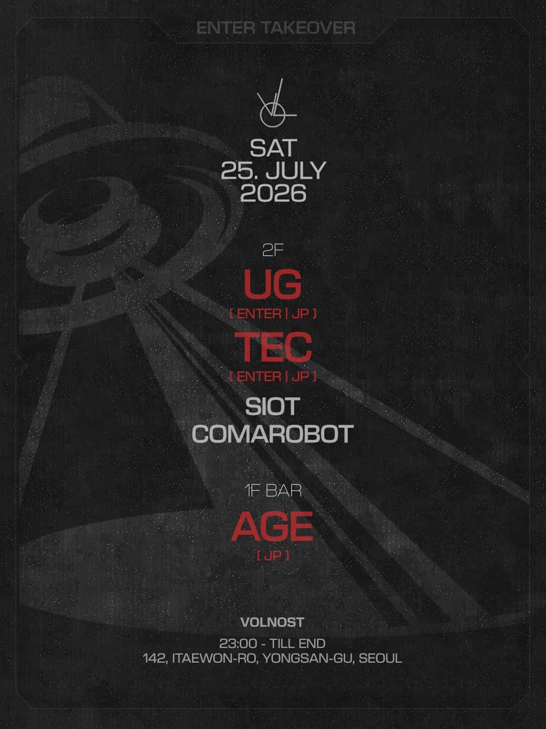 ENTER TAKEOVER flyer