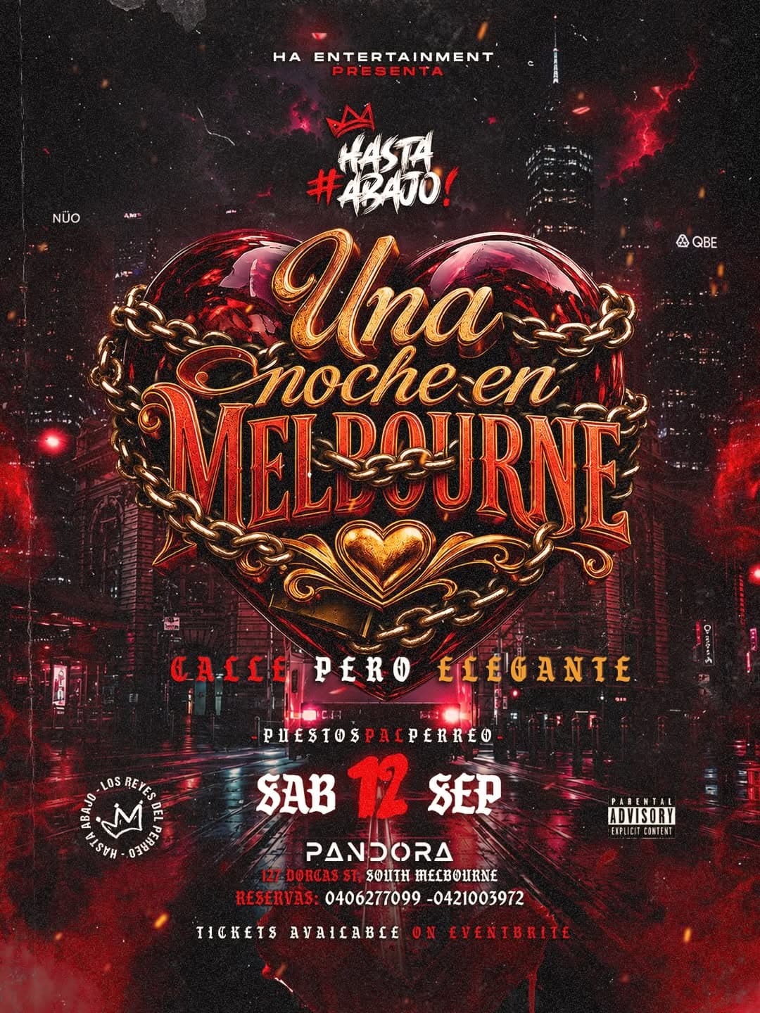 UNA NOCHE EN MELBOURNE: CALLE PERO ELEGANTE flyer