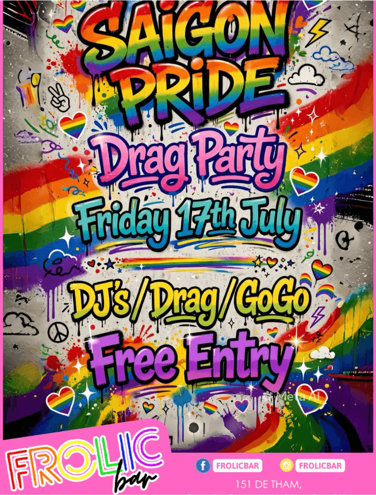 Frolic Bar's Saigon Pride Drag Party flyer