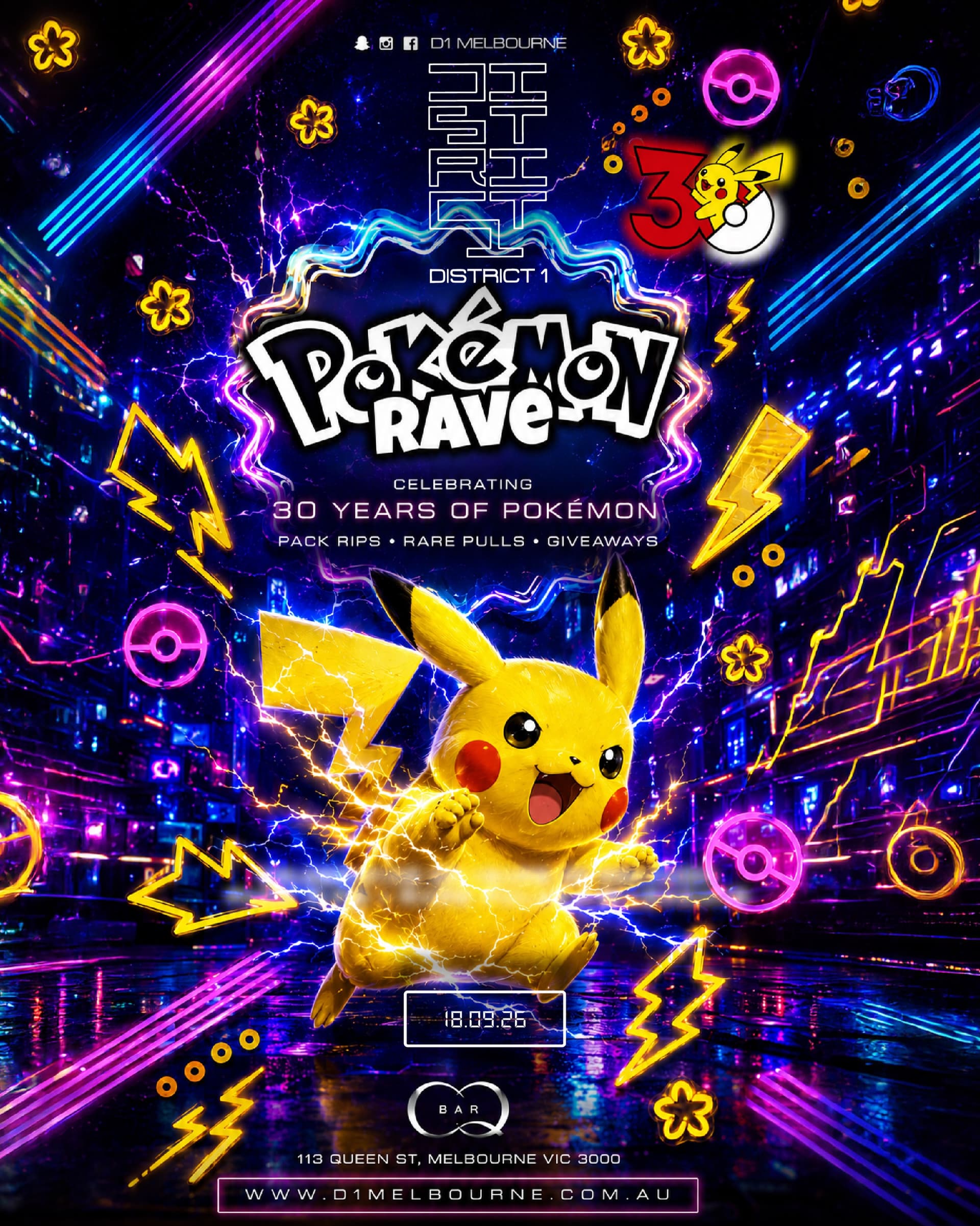 POKÉMON RAVE — 30 YEARS OF POKÉMON flyer
