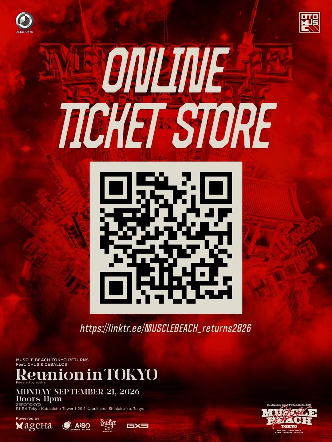 Muscle Beach Tokyo Returns - Main Party flyer - image 4 of 4