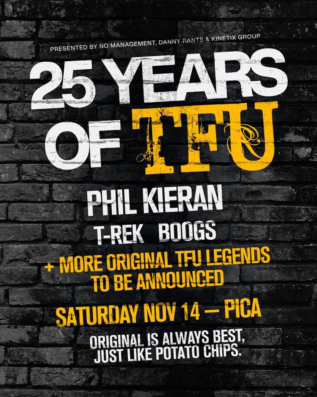 Two Floors Up 25 Years Celebration flyer