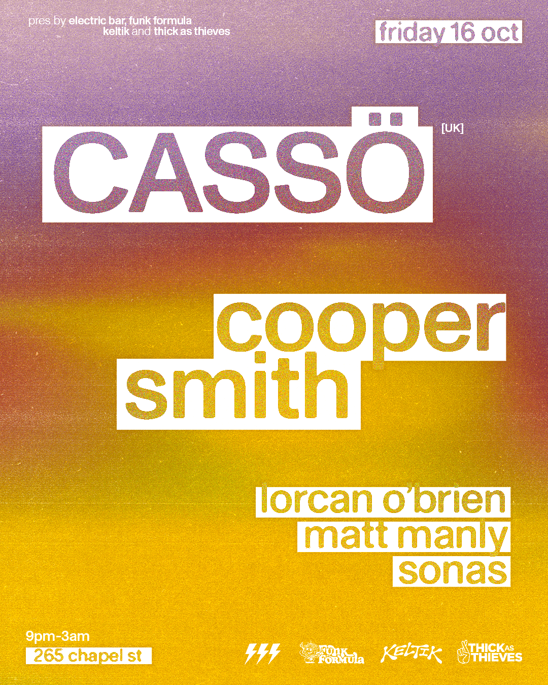 CASSÖ (UK) with Cooper Smith flyer