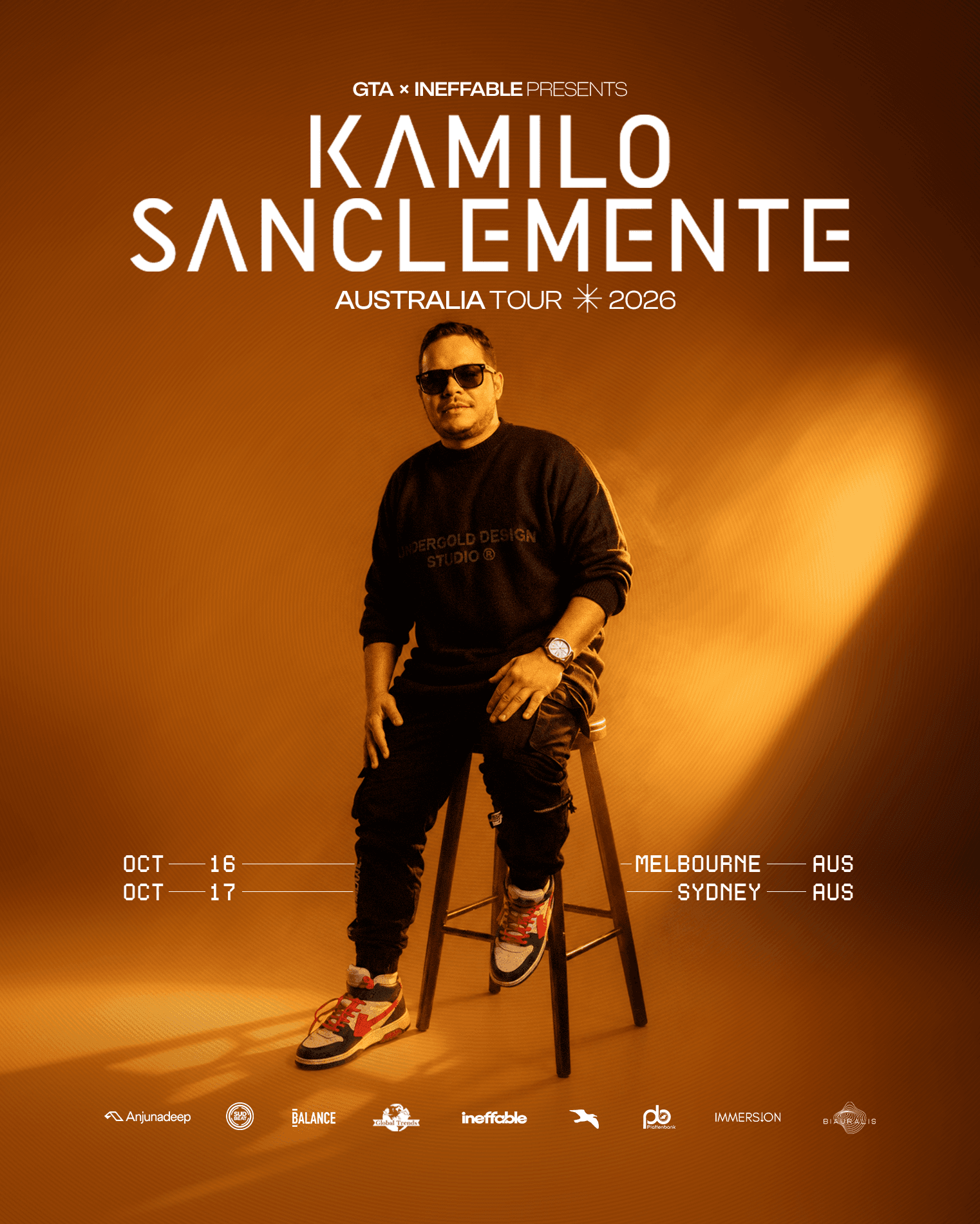 GTA & INEFFABLE Pres: KAMILO SANCLEMENTE MELBOURNE 2026 flyer